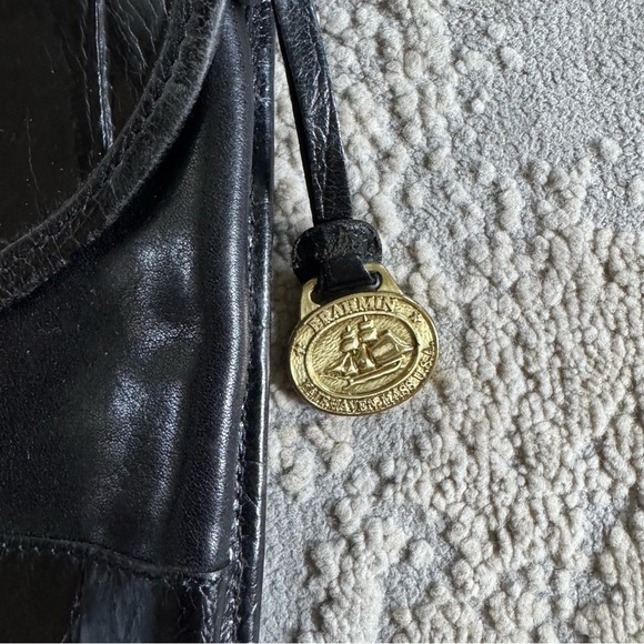 Vintage Brahmin Crocodile croc Embossed Leather Crossbody rectangle Bag small - Picture 8 of 10